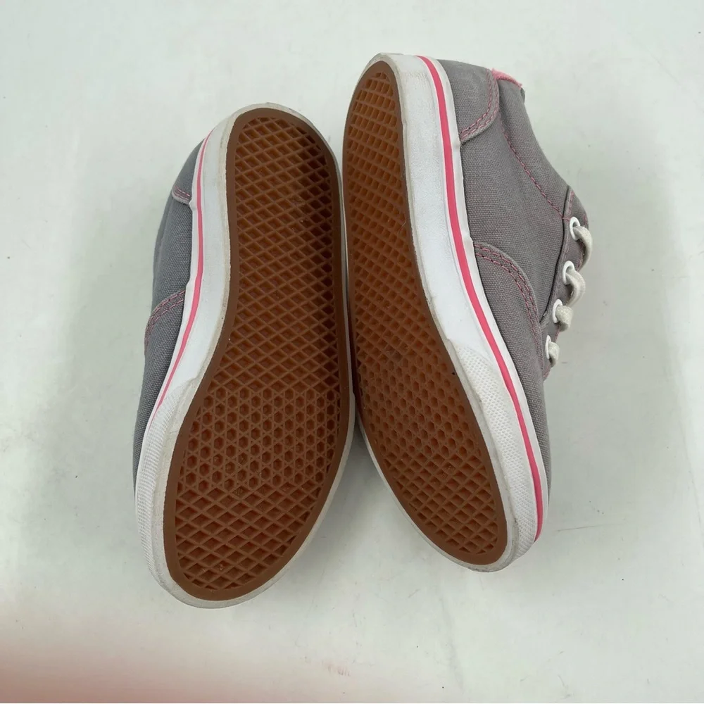 Vans Girl’s Atwood Off the Wall Grey Pink Cushioned Tongue Canvas Sneaker-SZ 11C